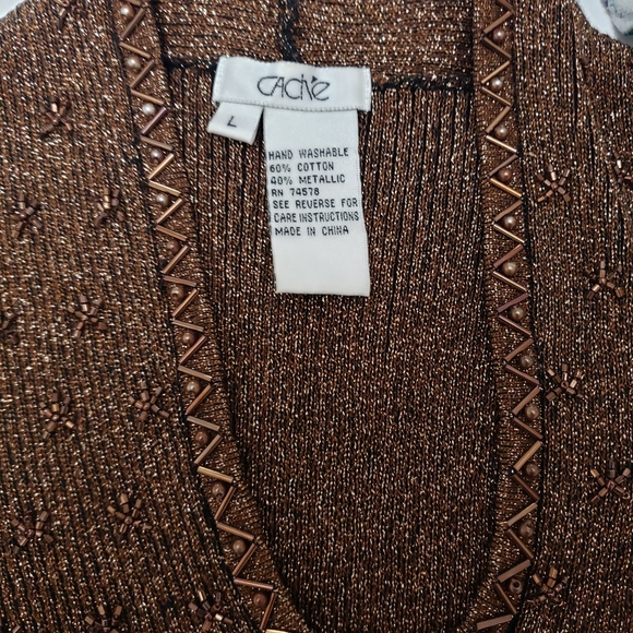 Cache Sparkly Copper Top SZ Large - Picture 2 of 5